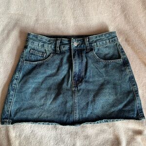 Women’s Medium Dazy Dark Blue Denim Mini Skirt with Built-in Shorts